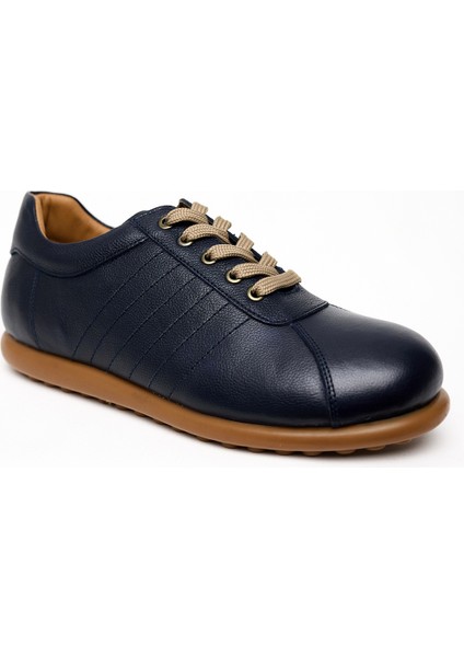 Erkek Lacivert Deri Smart Casual Ayakkabı
