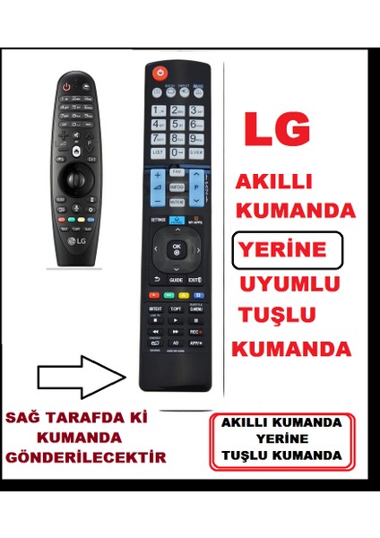 LG Sihirli Modeller yerine La Serisi Gri An-mr 400 Smart Yedek AKILLI UNİVERSAL Kumandası 930