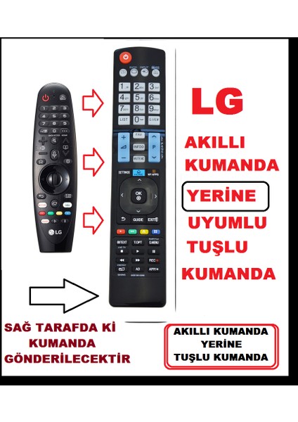 LG Sihirli Modeller yerine La Serisi Gri An-mr 400 Smart Yedek AKILLI UNİVERSAL Kumandası 930