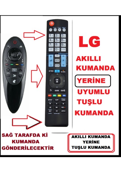 LG Sihirli Modeller yerine La Serisi Gri An-mr 400 Smart Yedek AKILLI UNİVERSAL Kumandası 930