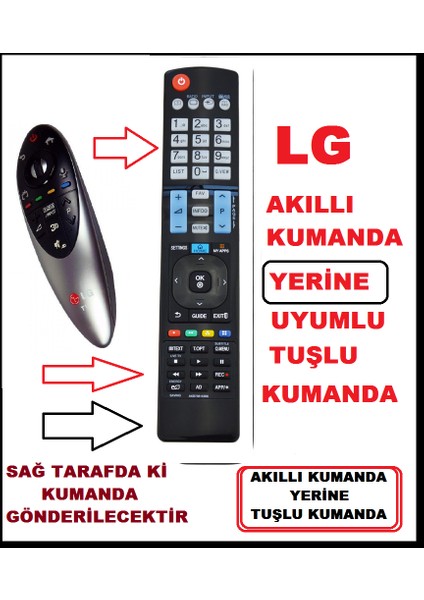 LG Sihirli Modeller yerine La Serisi Gri An-mr 400 Smart Yedek AKILLI UNİVERSAL Kumandası 930