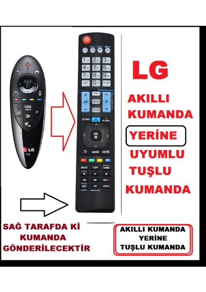 LG Sihirli Modeller yerine La Serisi Gri An-mr 400 Smart Yedek AKILLI UNİVERSAL Kumandası 930