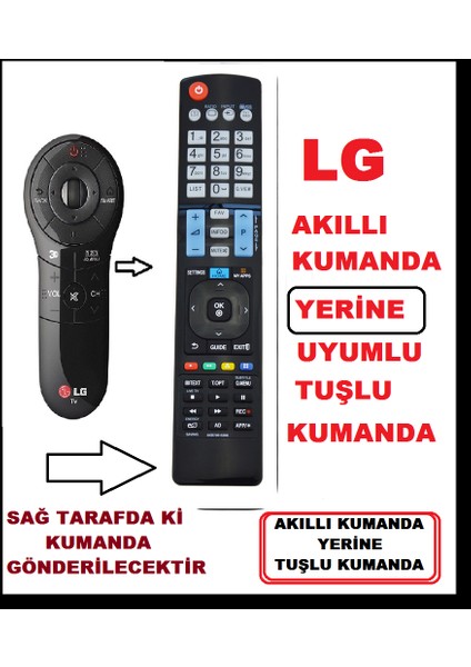 LG Sihirli Modeller yerine La Serisi Gri An-mr 400 Smart Yedek AKILLI UNİVERSAL Kumandası 930