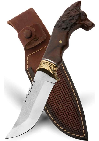 Kurt Başlı Şef Bıçağı Paslanmaz Çelik 25CM Ceviz Ağacı Kılıf li modelleri