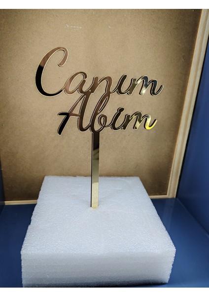 Canım ablam pasta süsü gold modelleri