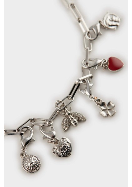 Kadın Silver Detaylı Değiştirilebilir Uçlu Charm Kolye E4475AXNS modelleri