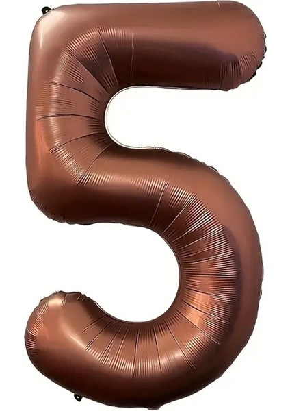 Kahverengi 5 Rakam Folyo Balon 100 cm