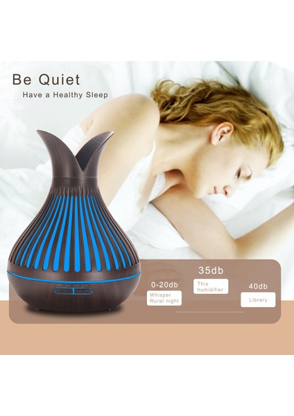 500ML Elektrikli Hava Nemlendirici Esansiyel Aroma Yağı Difüzörü Ultrasonik Ahşap Desenli Sis Üreticisi LED Işık B Abd Fişi (Yurt Dışından) fırsatları