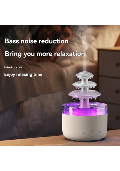 Relax Cloud Yağmur Difüzörü Nemlendirici Yağmur Damlası Aromaterapi Ultrasonik Atomizasyon Nemlendirme Renkli Lamba Abd Fişi (Yurt Dışından)