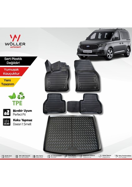 Ford Connect Paspas Bagaj Havuzu Set 2023 Sonrası Uyumlu 3D Wöller Ultraflex Set