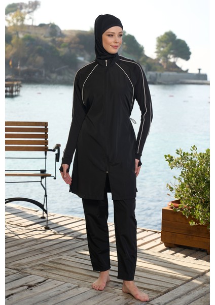 Paraşüt Tam Kapalı Tesettür Mayo 25960 Siyah