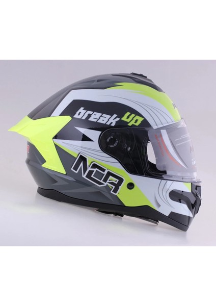 Kask Kapalı Ece Sertifikalı Sarı Grafik