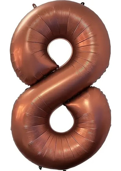 Kahverengi 8 Rakam Folyo Balon 100 cm