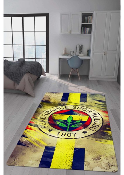 Kaymaz Taban Makinada Yıkanabilir Dijital Baskı Dekoratif Modern Desenli Genç Odası Halısı Dot Taban Halı