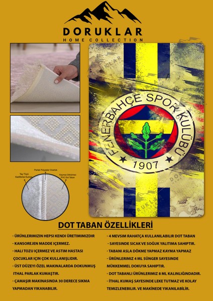 Kaymaz Taban Makinada Yıkanabilir Dijital Baskı Dekoratif Modern Desenli Genç Odası Halısı Dot Taban Halı