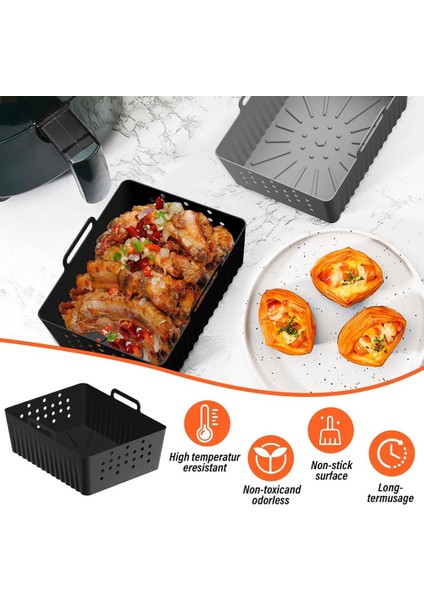 2 Adet Hava Fritözü Silikon Kaplamaları Ninja SL400UK/SL401 Sepet Hava Fritözü Yeniden Kullanılabilir Hava Fritözü Tencere Aksesuarları Gri (Yurt Dışından) fırsatları