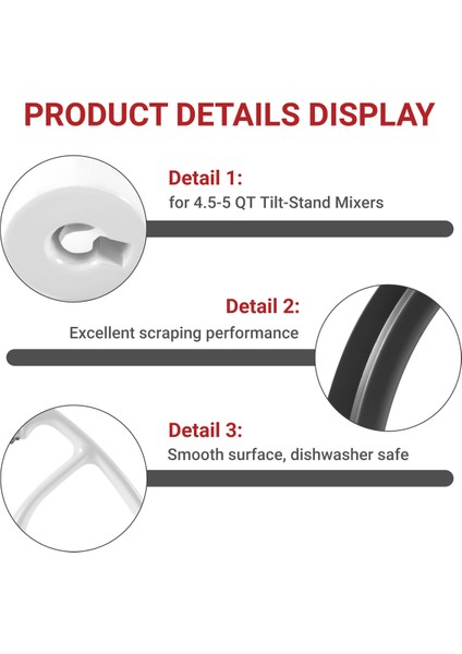Kitchenaid Mikser Için Flex Kenar Çırpıcı 4.5-5 Qt Açılır Kafalı Stand Mikser Ek Parçaları, Mikser Kürek Aksesuarları (Yurt Dışından) fırsatları