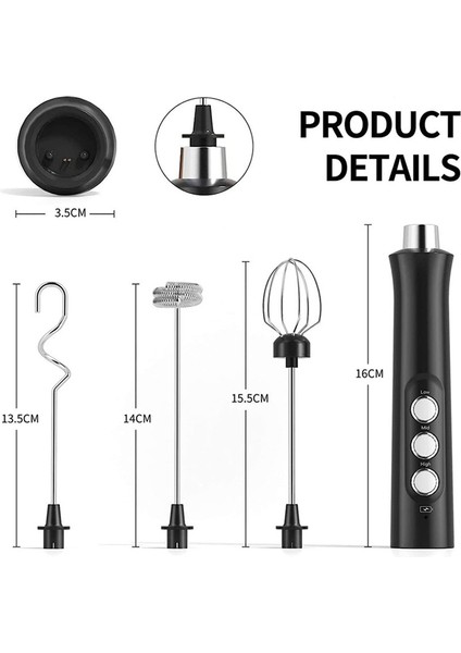 USB Elektrikli Süt Köpürtücüler 3 Hızlı Yumurta Karıştırma Köpürtücü 3 Çırpma Teli El Tipi Yumurta Çırpıcı Kahve Içecek Mikseri Pratik.b (Yurt Dışından) modelleri