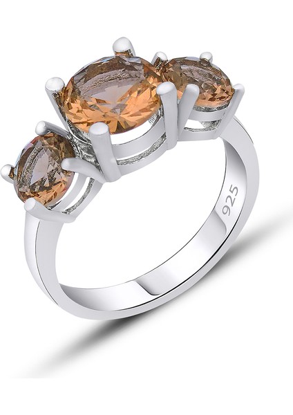 925 Ayar Gümüş Zultanit Yüzük Renk Değiştiren Yüzük ST271