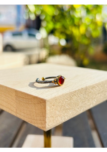 Akik Doğal Taşlı Minimal Gümüş Yüzük fiyatları