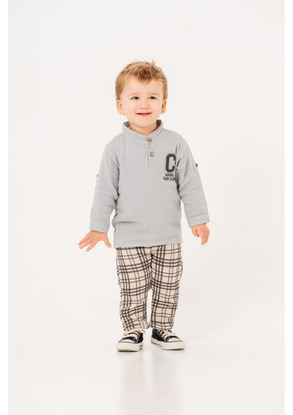 Erkek Bebek Ekose Müslin Ikili Takım fiyatları