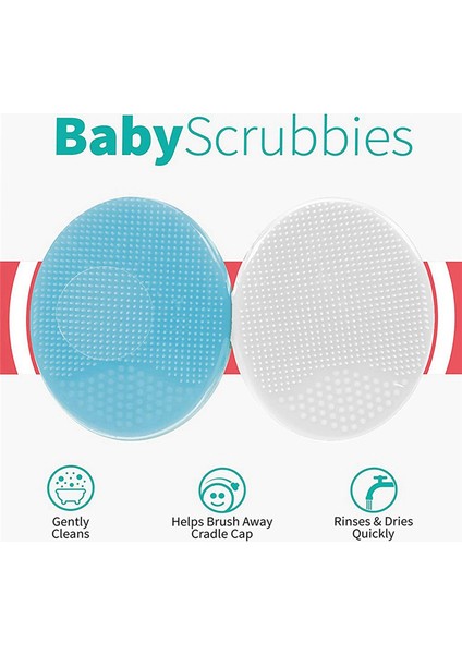 Bebek, Mavi ve Beyaz Için Peeling ve Masaj Beşik Başlıklı Banyo Fırçaları, 2'li Paket (Yurt Dışından) modelleri