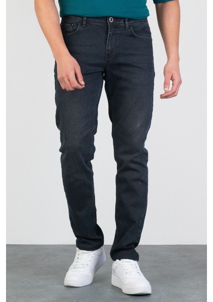 Erkek James Füme Antrasit Taşlamalı Slim Fit Likralı Jean Kot Pantolon Anthrazıt 36/30
