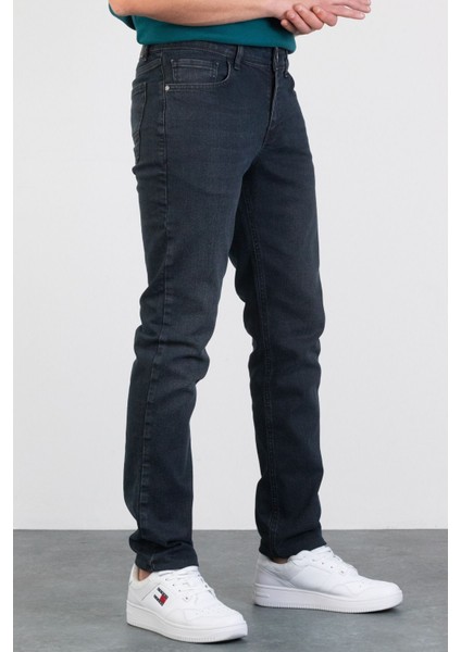 Erkek James Füme Antrasit Taşlamalı Slim Fit Likralı Jean Kot Pantolon Anthrazıt 36/30