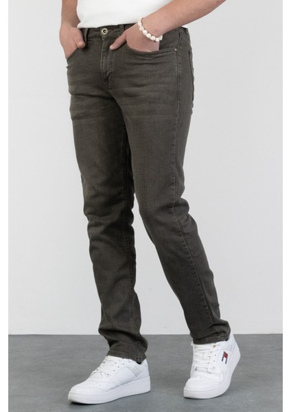 Erkek Ramos Çam Yeşili Regular Fit Likralı Jean Kot Pantolon Dunkles Khaki 29/32 indirimleri