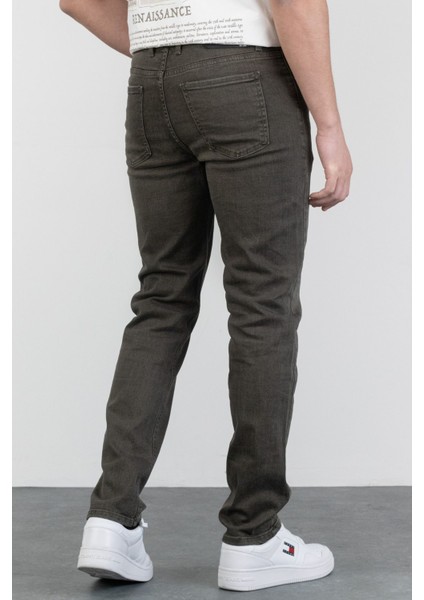 Erkek Ramos Çam Yeşili Regular Fit Likralı Jean Kot Pantolon Dunkles Khaki 29/32
