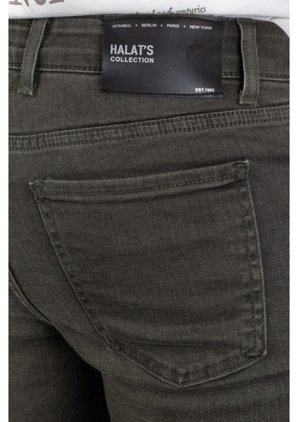 Erkek Ramos Çam Yeşili Regular Fit Likralı Jean Kot Pantolon Dunkles Khaki 29/32