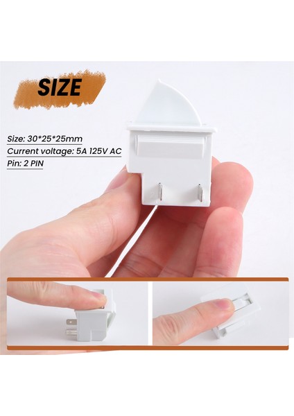 Buzdolabı Kapı Lambası Işık Anahtarı Yedek Buzdolabı Parçası Mutfak 5A 125V (Yurt Dışından)
