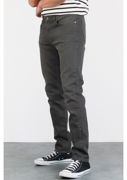 Erkek Lukas Haki Taşlamalı Slim Fit Likralı Jean Kot Pantolon Khaki 38/30 modelleri