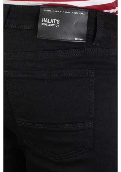 Erkek Oscar Regular Fit Likralı Siyah Jean Kot Pantolon Schwarz 36/32