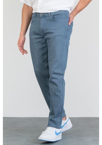 Erkek Elvıs Mavi Slim Fit Likralı Jean Kot Pantolon Halats-De-Slim Blau 31/32