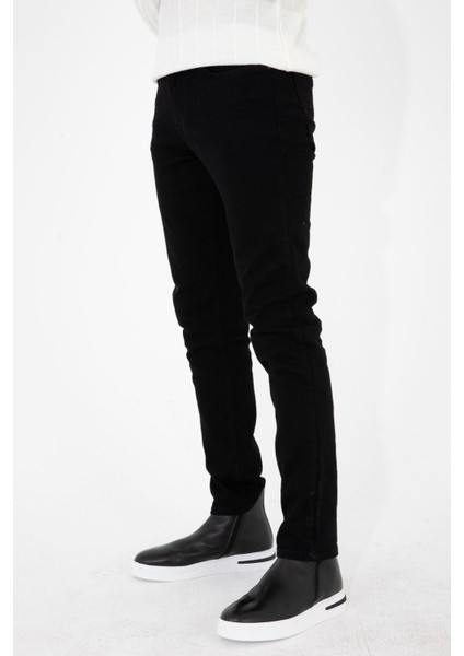 Erkek Alex Slim Fit Likralı Siyah Jean Kot Pantolon -De-Slım Schwarz 38/30