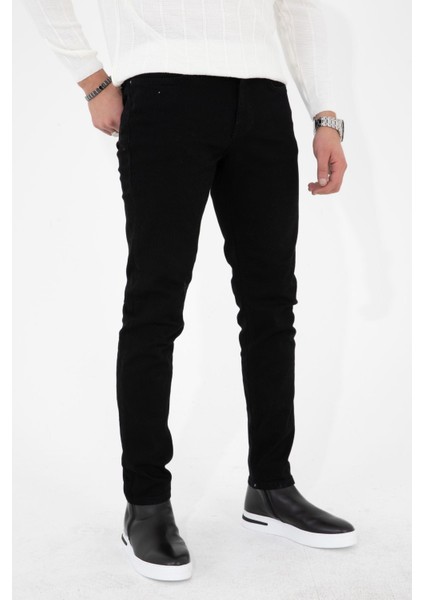 Erkek Alex Slim Fit Likralı Siyah Jean Kot Pantolon -De-Slım Schwarz 38/30