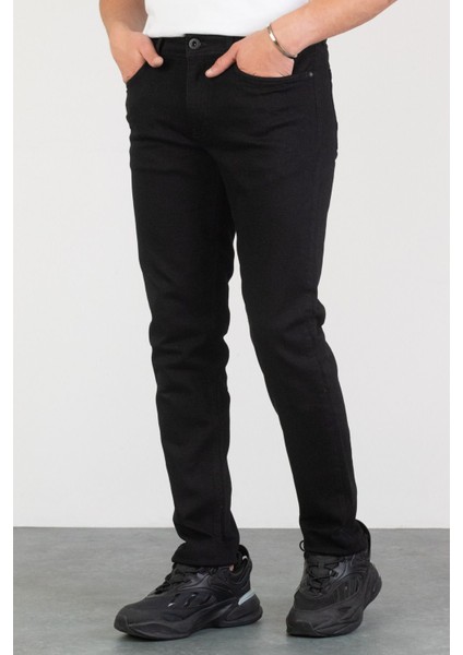 Erkek Alex Slim Fit Likralı Siyah Jean Kot Pantolon -De-Slım Schwarz 38/30