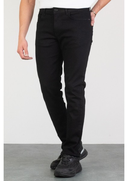 Erkek Alex Slim Fit Likralı Siyah Jean Kot Pantolon -De-Slım Schwarz 38/30