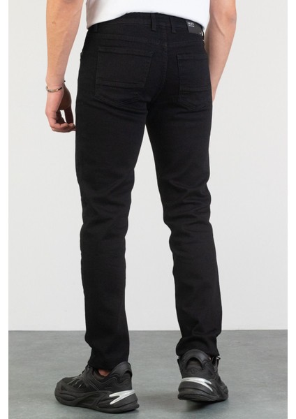 Erkek Alex Slim Fit Likralı Siyah Jean Kot Pantolon -De-Slım Schwarz 38/30