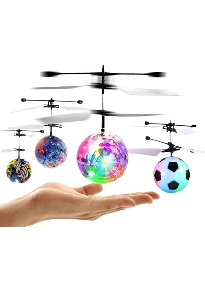 Sensörlü Uçan Top Akıllı Gezinme Hareketi Serin Işıklı Kristal Top (Yurt Dışından)