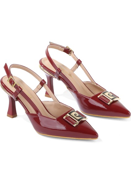 54707 Logolu 4 cm Topuklu Kadın Ayakkabı