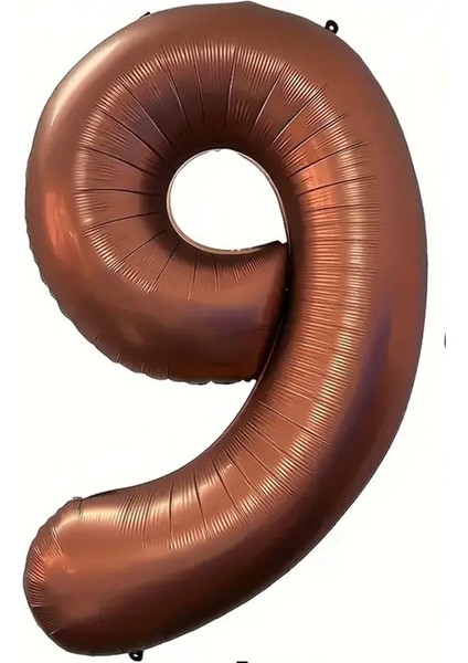 Kahverengi 9 Rakam Folyo Balon 100 cm
