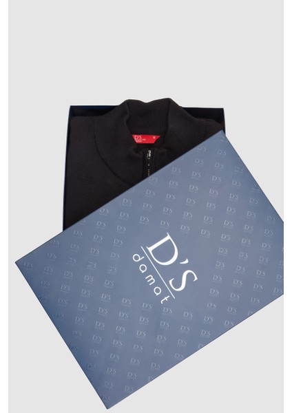 Ds Damat Slim Fit Siyah Yarım Fermuarlı Triko Kazak fırsatları