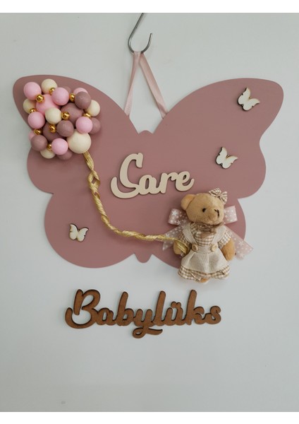 Bubble Kelebek Bebek Isme Özel Kapı Süsü