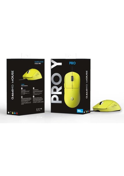 Primex G100Y Pro Y 65GR USB Sarı Rgb Işıklı 3200DPI Gaming Oyuncu Mouse, 6 Tuşlu USB Örgülü Kablolu Gaming Mouse, Pro Y Mouse