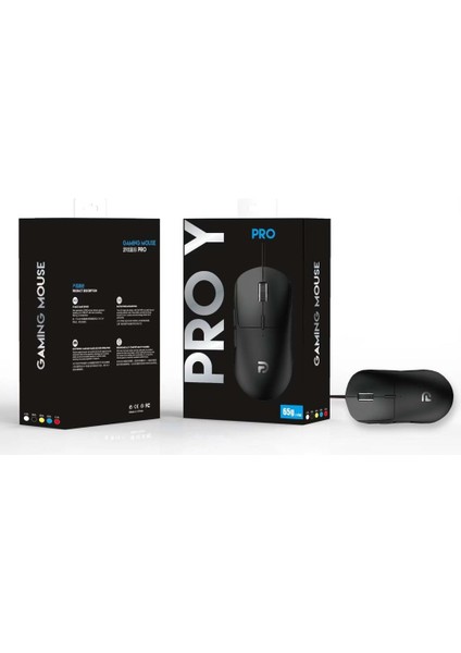 Primex G100B Pro Y 65GR USB Siyah Rgb Işıklı 3200DPI Gaming Oyuncu Mouse, 6 Tuşlu USB Örgülü Kablolu Gaming Mouse, Pro Y Mouse