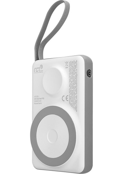 Nct Plus Omı Series P10 10000MAH PD20W + Qc3.0 18W 15W Magsafe + Watch Beyaz LCD Taşınabilir Pil Şarj Cihazı Powerbank