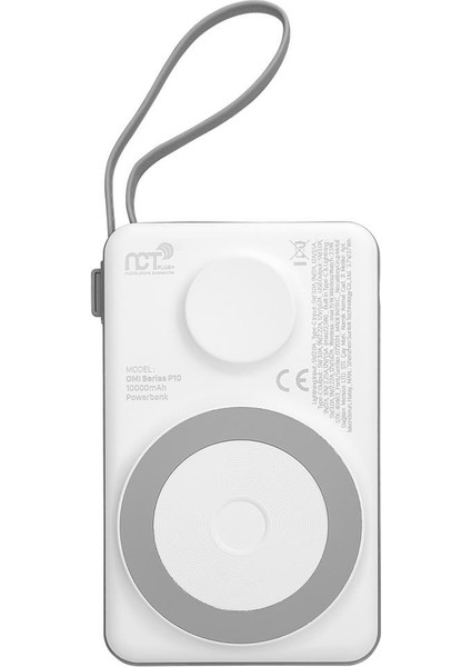 Nct Plus Omı Series P10 10000MAH PD20W + Qc3.0 18W 15W Magsafe + Watch Beyaz LCD Taşınabilir Pil Şarj Cihazı Powerbank