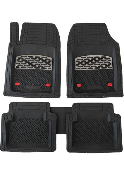 Ford Tourneo Courier Paspas Derin Havuzlu Krom Karbon (Üniversal Kesmeli)